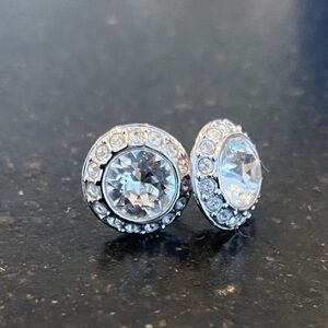 Swarovski Silver Crystal Halo Earrings